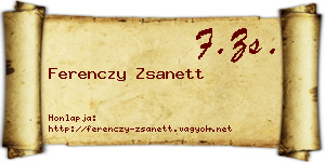 Ferenczy Zsanett névjegykártya