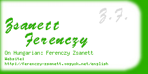 zsanett ferenczy business card